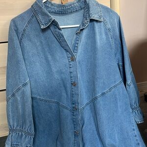 Jean Long Peplum Dress